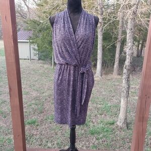 Michael Kors Purple Wrap Midi Dress